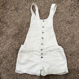 Free People We the Free Ziggy Overalls Denim‎ Women's White Size 28